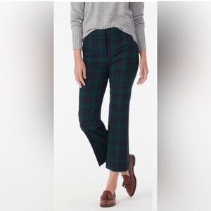 J.Crew Navy/green Hayden crop Plaid Pants